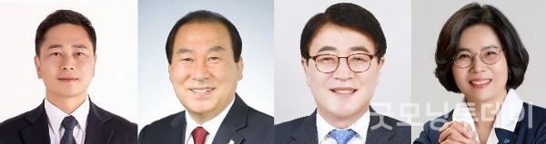 왼쪽부터 민주당 광양 전남도의원, 임형석·강정일·김태균·박경미 후보